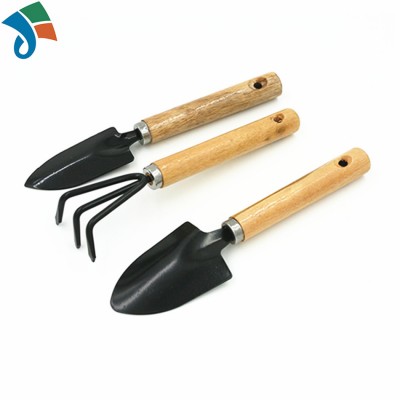 Wooden Handle Iron Head Plant 3 Piece Garden Tool Set